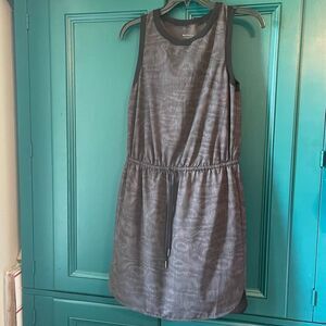 Athleta packable easy dress black print XSP